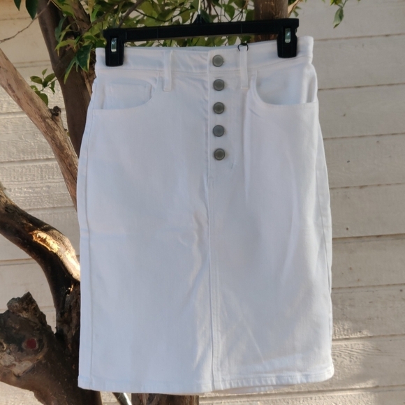 Banana republic petite button-fly denim pencil sk - Picture 4 of 10